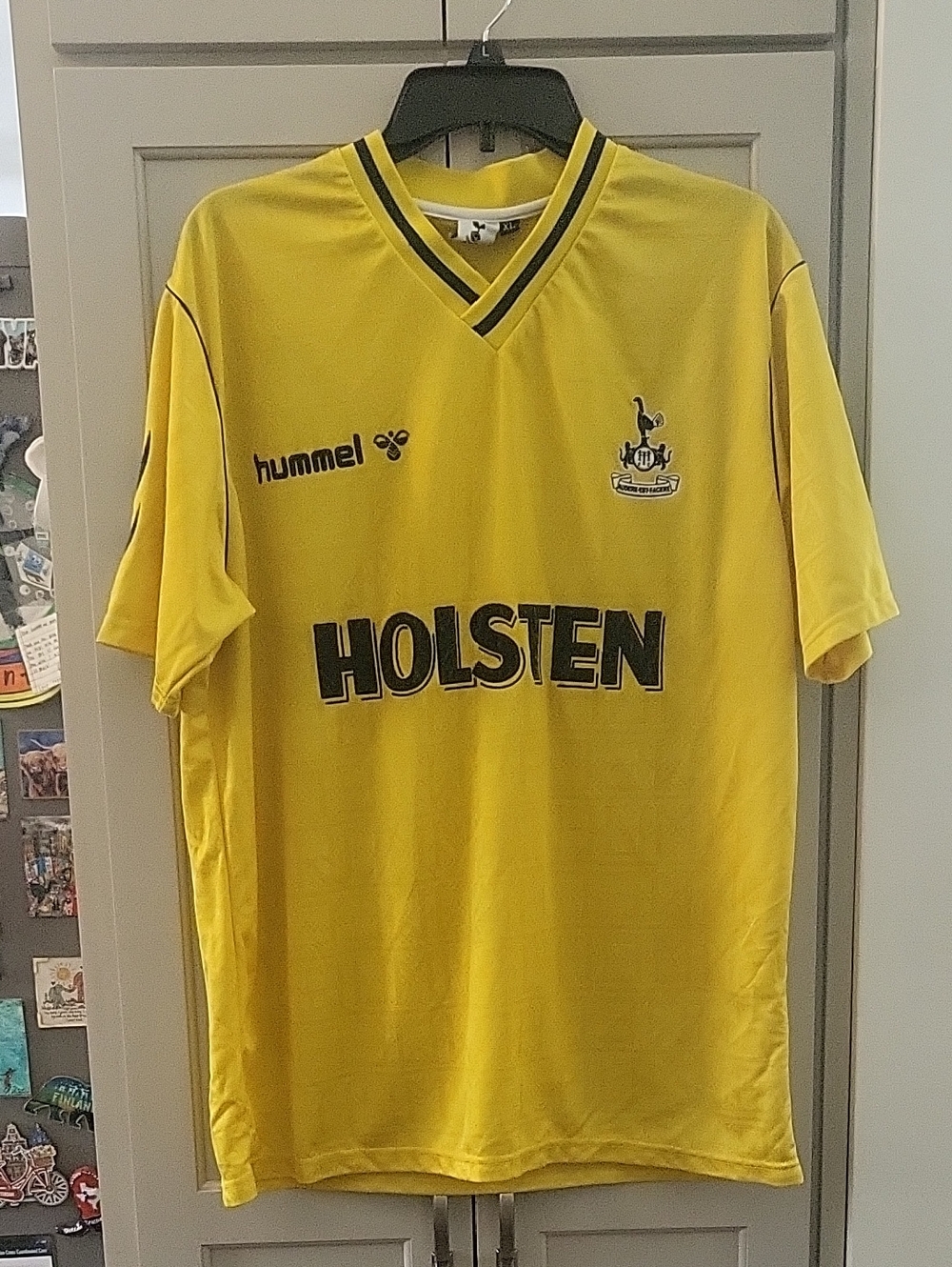 Hummel Yellow and Black Tottenham Vintage Replica Soccer Jersey